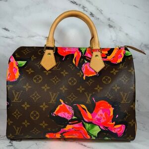 Louis Vuitton Monogram Roses Speedy 30 bag LV Vintage Flower Tote Sprouse Tote